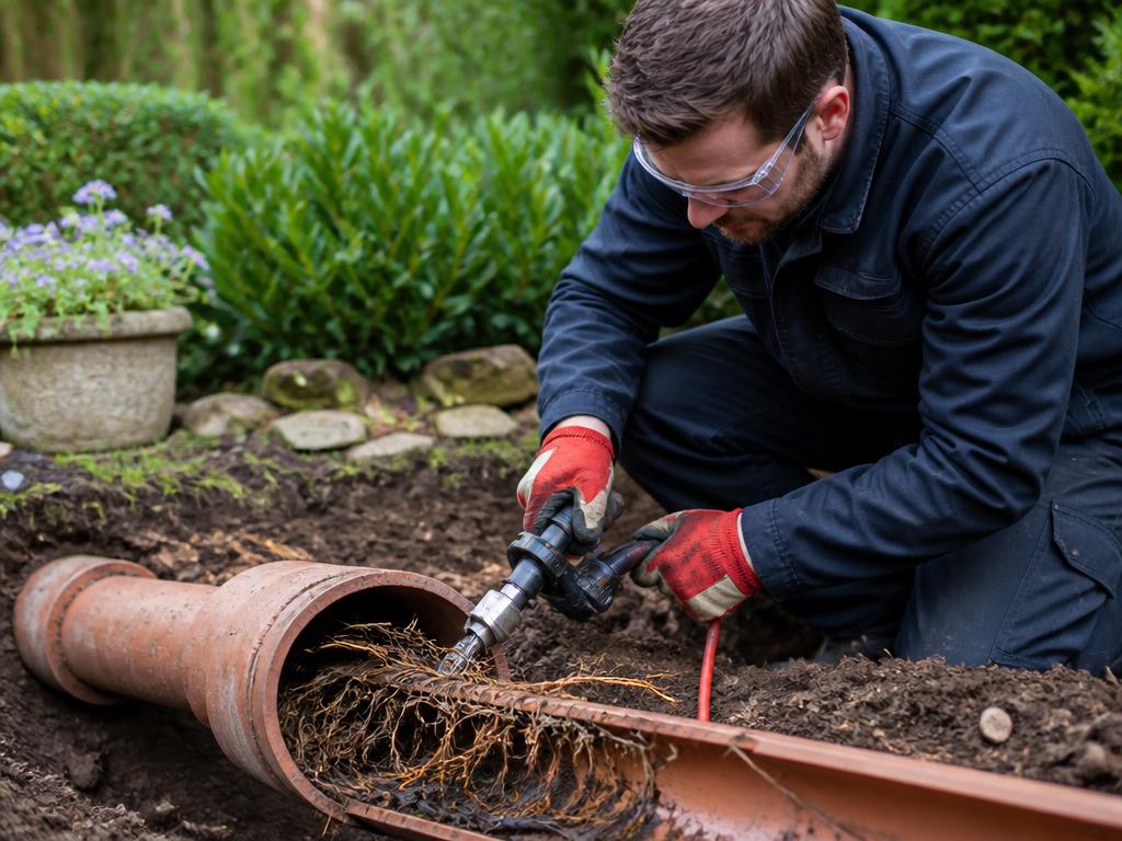 Tree root removal from drain pipes